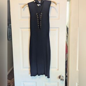Active USA Navy Lace-Up Midi Dress